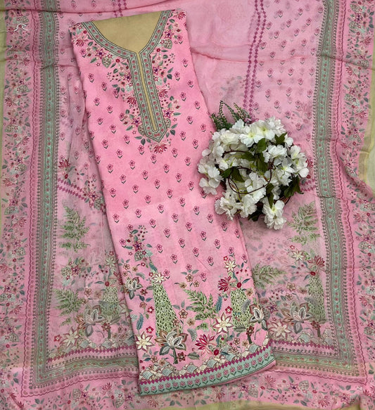 मलमल लिनन बकाइन सूट कपड़ा /