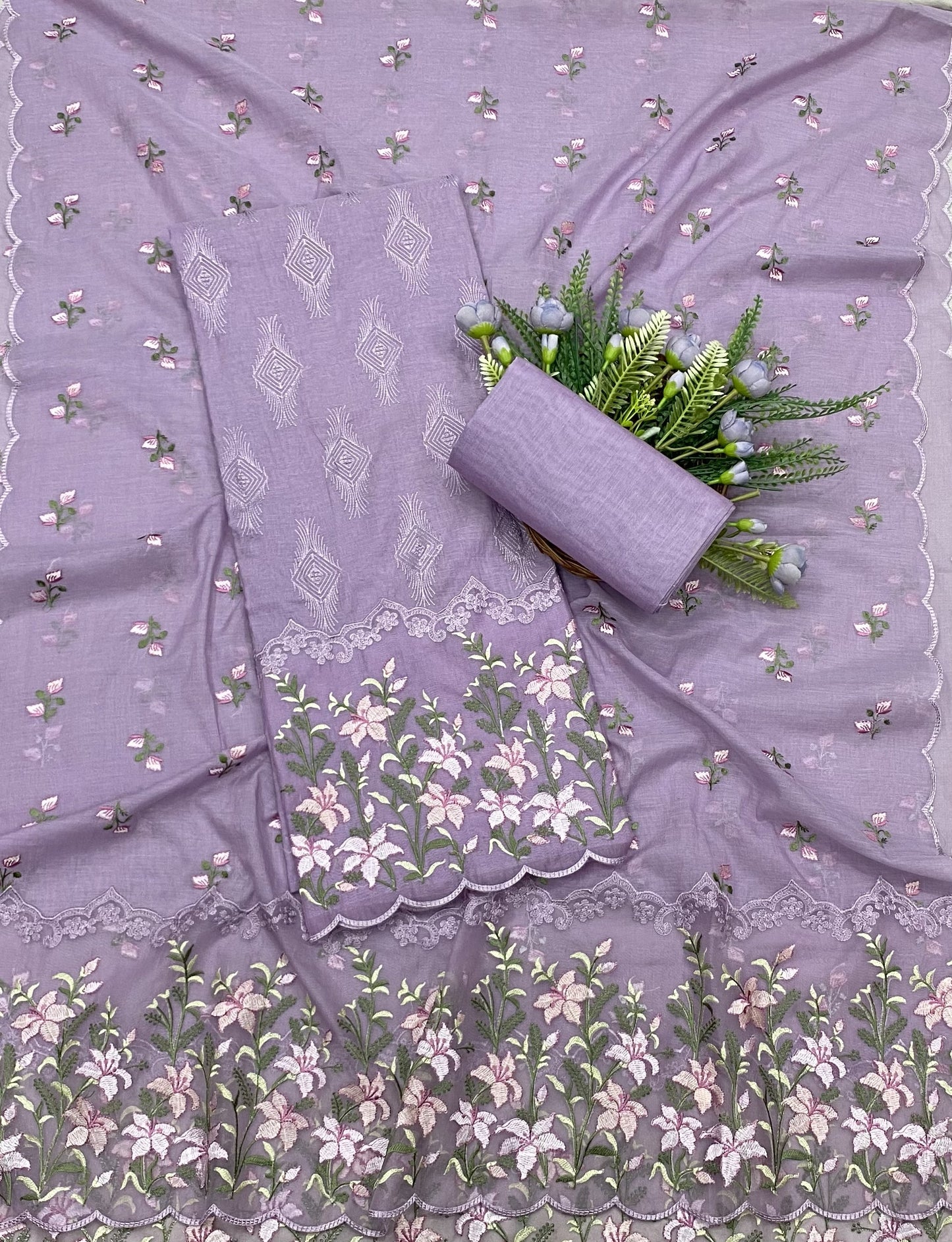 436A Mul Cotton Lilac Suit Fabric / CKC Mul Cotton