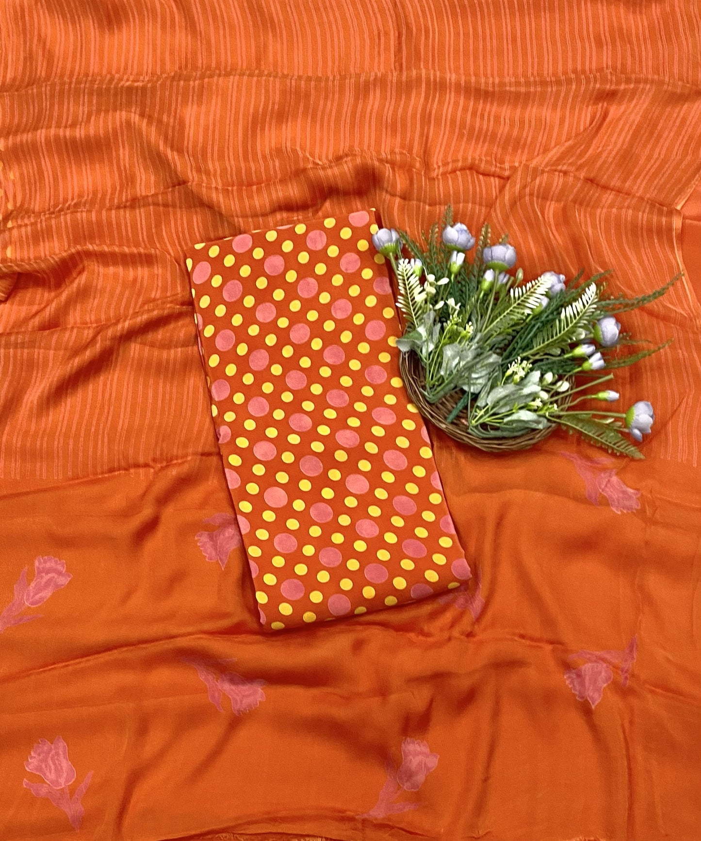 304B Crepe Orange Suit Fabric / CKC Crepe Suits