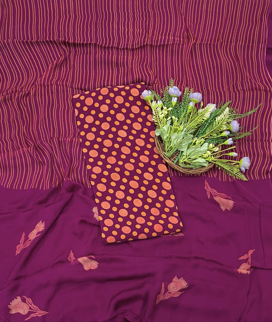 307B Crepe Wine Suit Fabric / CKC Crepe Suits