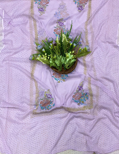 CKC 302B Cotton lavender Suit Fabric / CKC Block Printing Suits