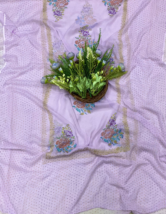CKC 302B Cotton lavender Suit Fabric / CKC Block Printing Suits